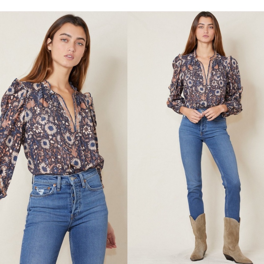 Ulla Johnson Manet Blouse in Obsidian